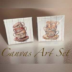 Cafe/Coffee Break  Java Mocha Kitchen Canvas Wall Art  Set ~New~  Wall Decor